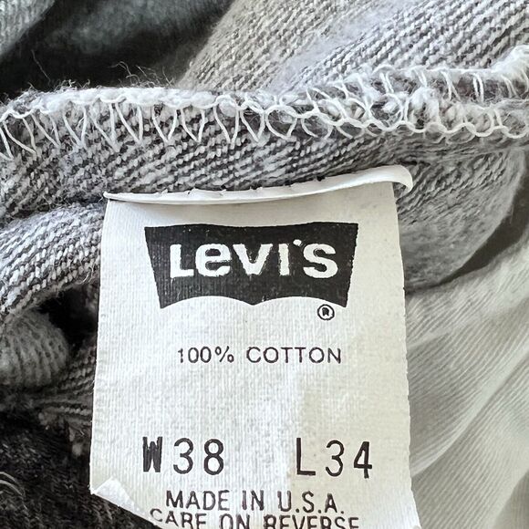 Vintage LEVI'S 501 Jeans Men’s 38x34 Straight Leg Black Acid Wash Denim MADE USA - Picture 14 of 16